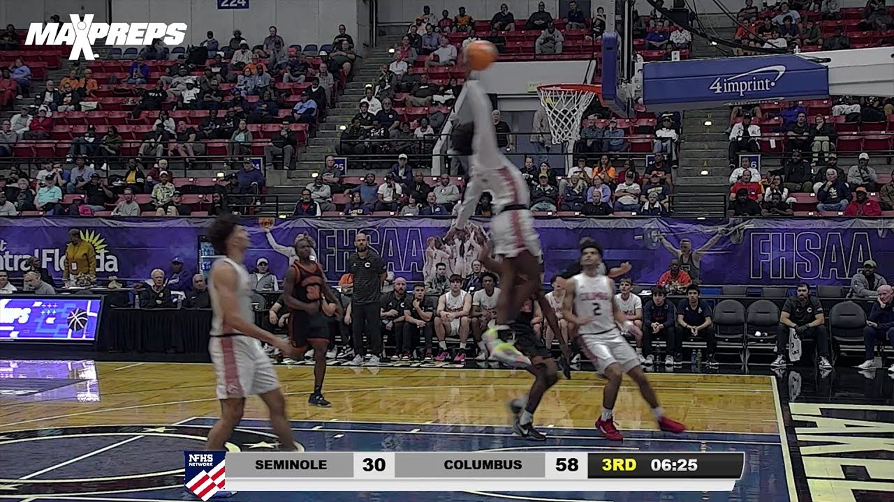 HIGHLIGHTS: 4-star Jaxon Richardson puts on dunking display to help Columbus to Florida 7A Final 🏀