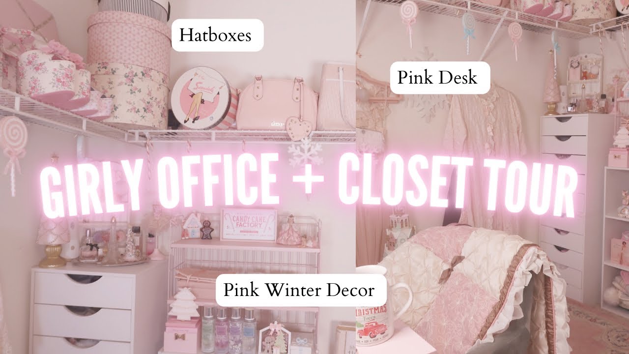 Офис Girly Pink + Экскурсия по гардеробной (подробно)