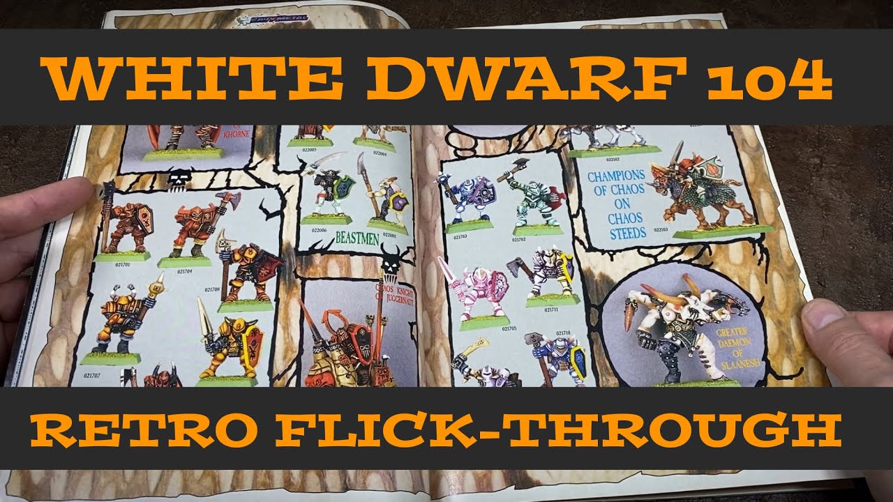 WHITE DWARF Issue 104 Retro Flick-Through Oldhammer Realm of Chaos special. 40K Rogue Trader robots.