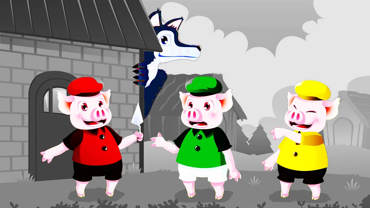 Os Três Porquinhos e o lobo - História Infantil