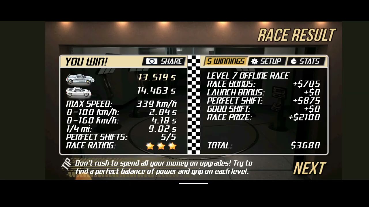 drag racing level 7 Porsche Carrera GT
