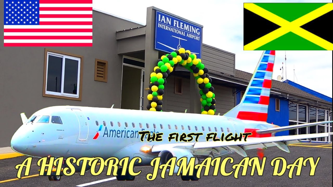 Первый рейс American Airlines в международный аэропорт имени Яна Флеминга на Ямайке