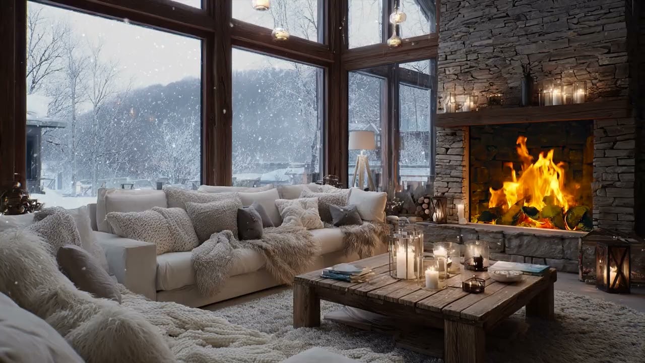 Soft snow ambience guides late thoughts ❄️ toward focus rest and gentle stillness now