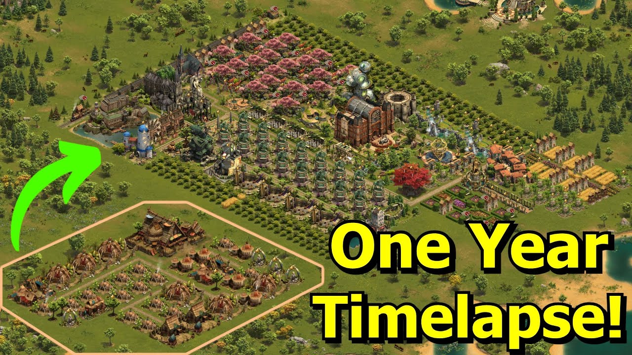 Forge of Empires: 1 Year City Timelapse - From Nothing to Unstoppable GBG Fighter in a Year!