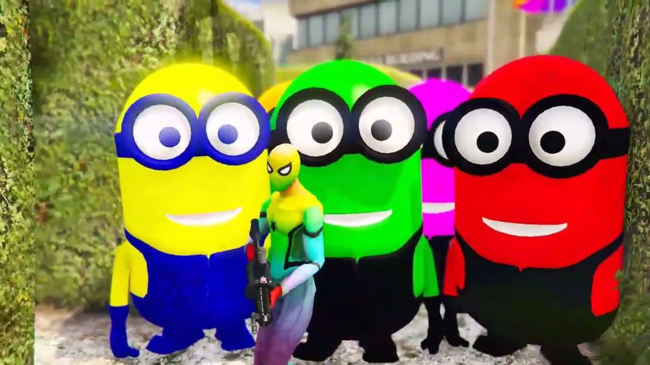 GTA 5 Epic Ragdolls RED SPIDERMAN VS RED MINION VS GREEN MINIONEuphoria Physics & Funny Fails #live