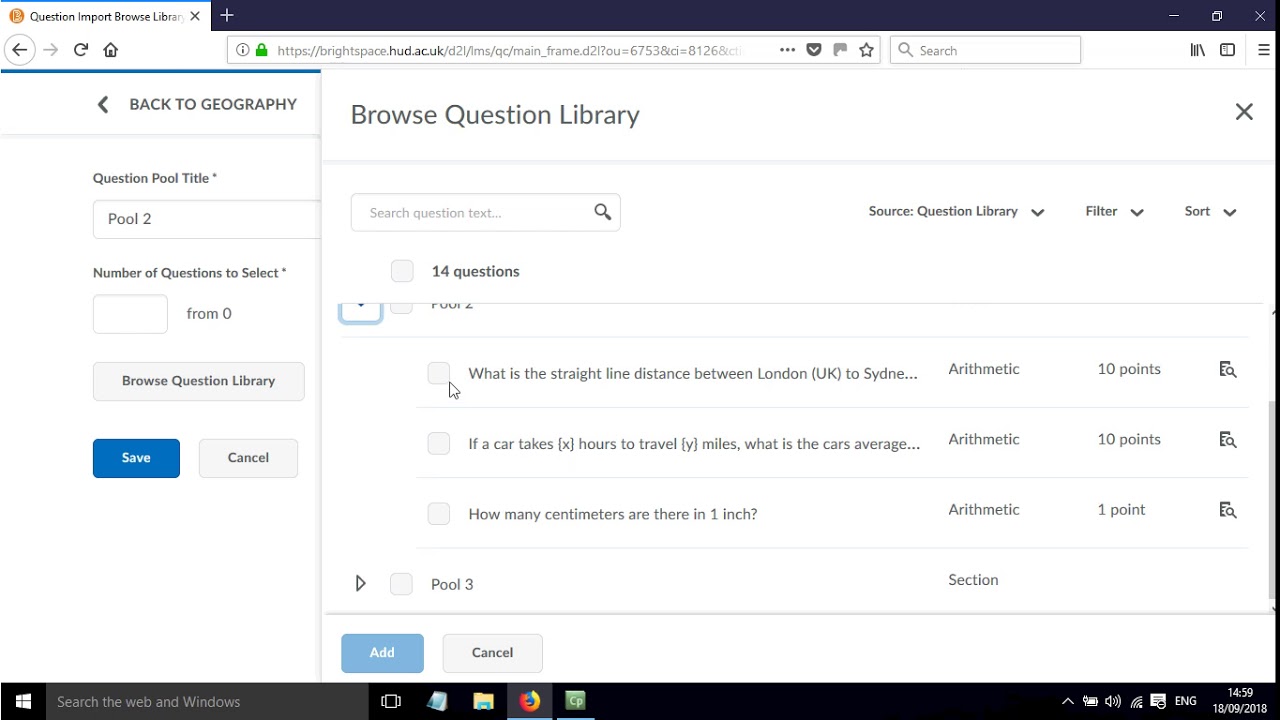 How to build a test in Brightspace