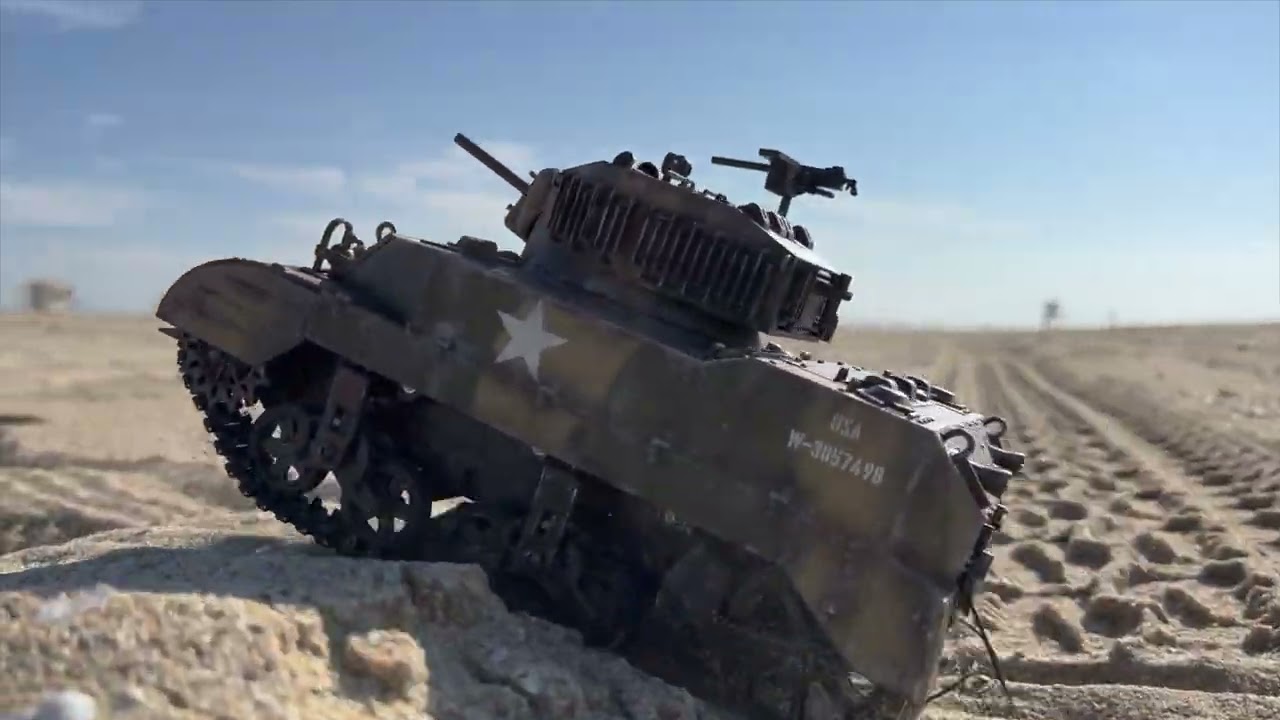 COOLBANK 1/16 RC TANK M5A1 STUART - SAND TEST RUN