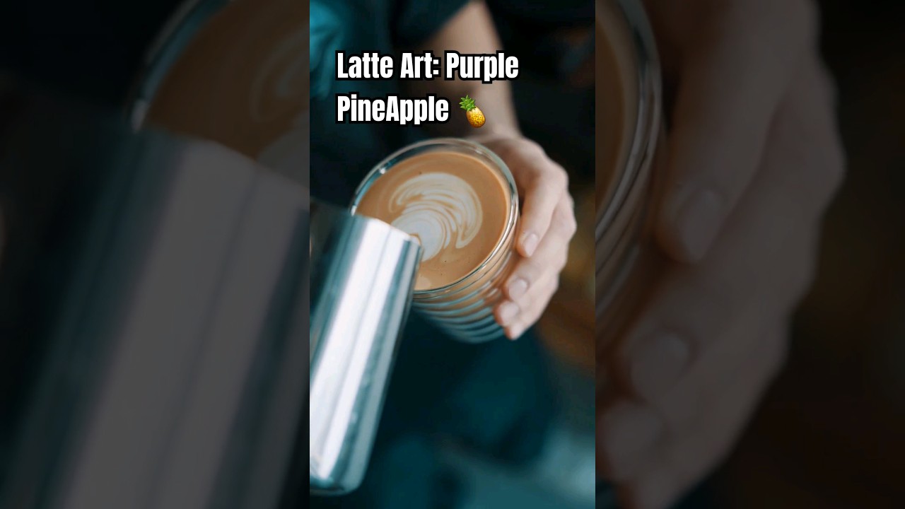 Learn To Do Latte Art: Purple Pineapple 🍍 ☕️ #homebarista #barista #latteart