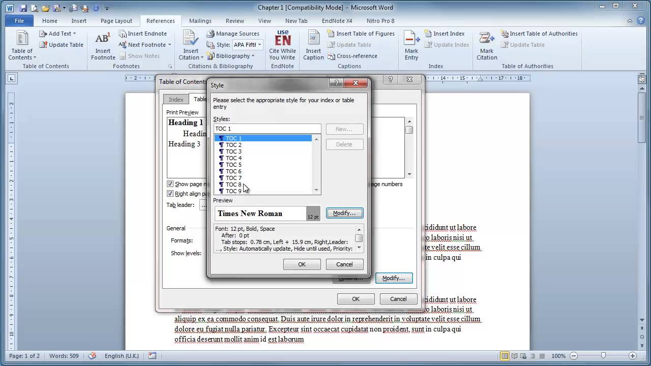 Microsoft Word — форматирование заголовков и оглавления