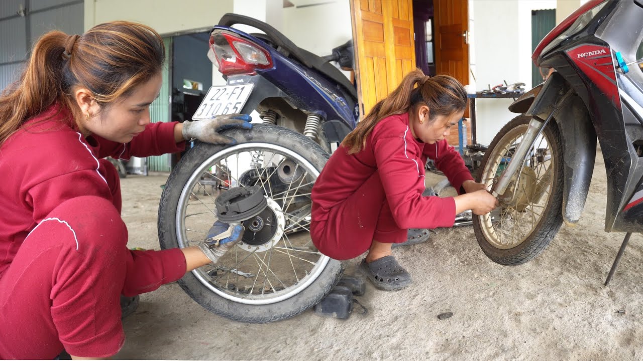Mechanical girl - Repairs and Restores Complete Many Motorbikes For Villager - genius girl