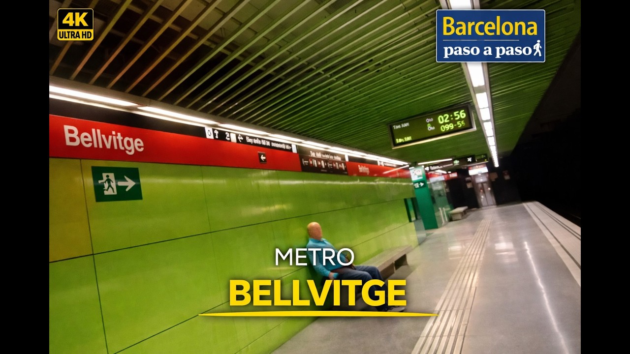 Metro Bellvitge L 1 | Barcelona en metro | Paseos por Barcelona 4K | España