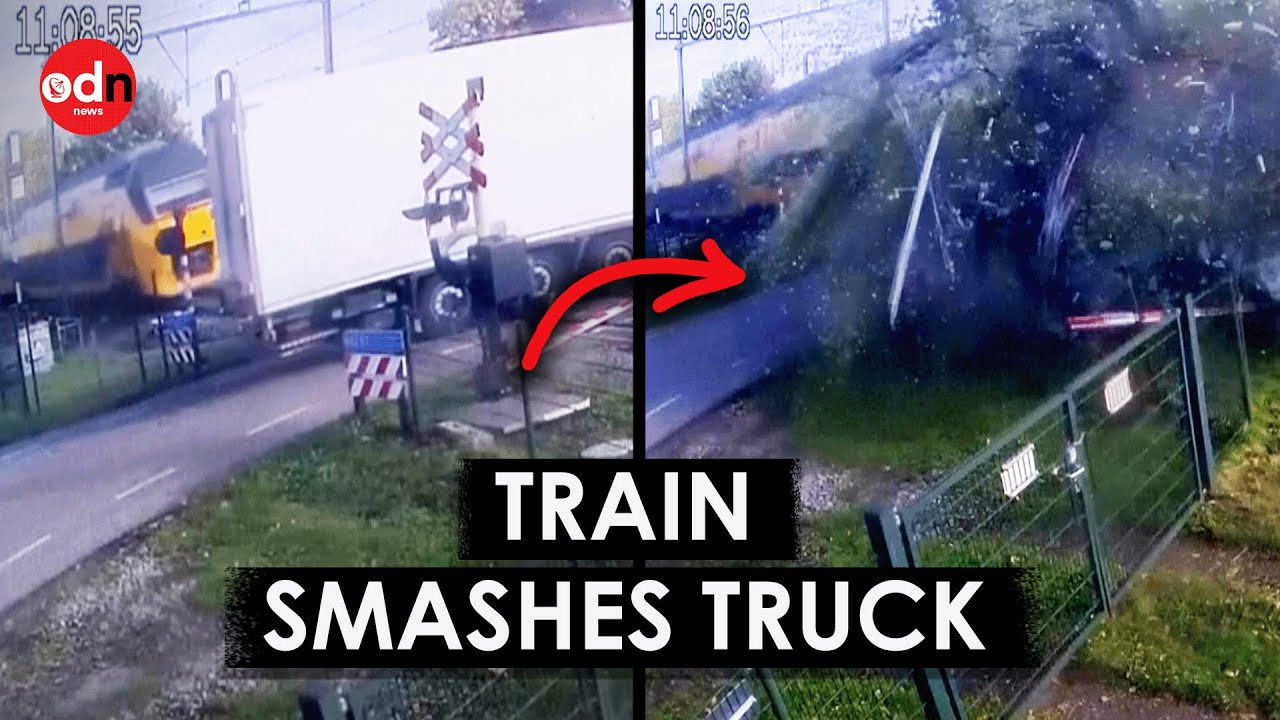 Terrifying Moment High-Speed Train Smashes Into Truck in the Netherlands