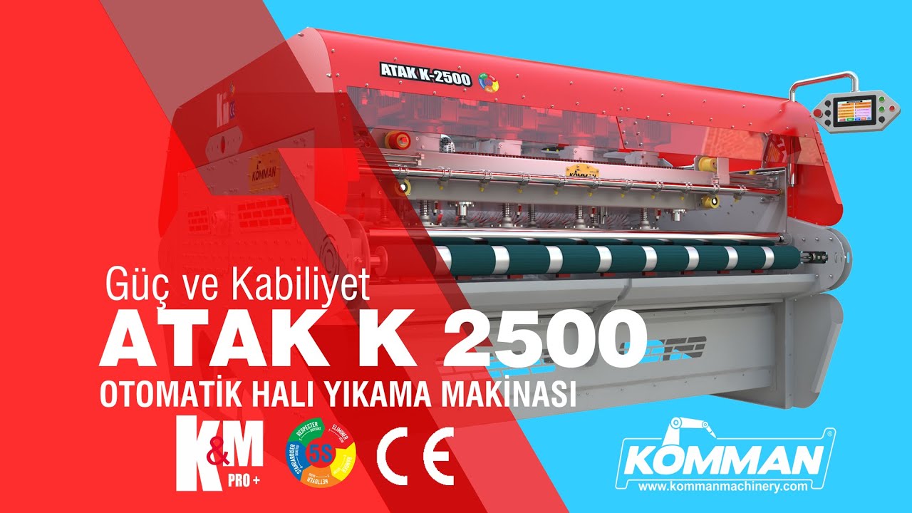 Komman Atak Full Otomatik Halı Yıkama Makinesi k 2400 .r
