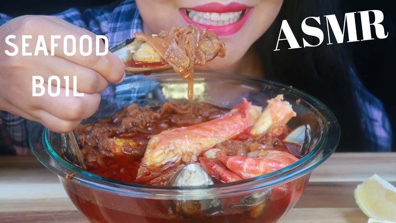 ASMR - King Crab Legs, Giant Prawns & Mussels In Bloves Sauce (No Talking)