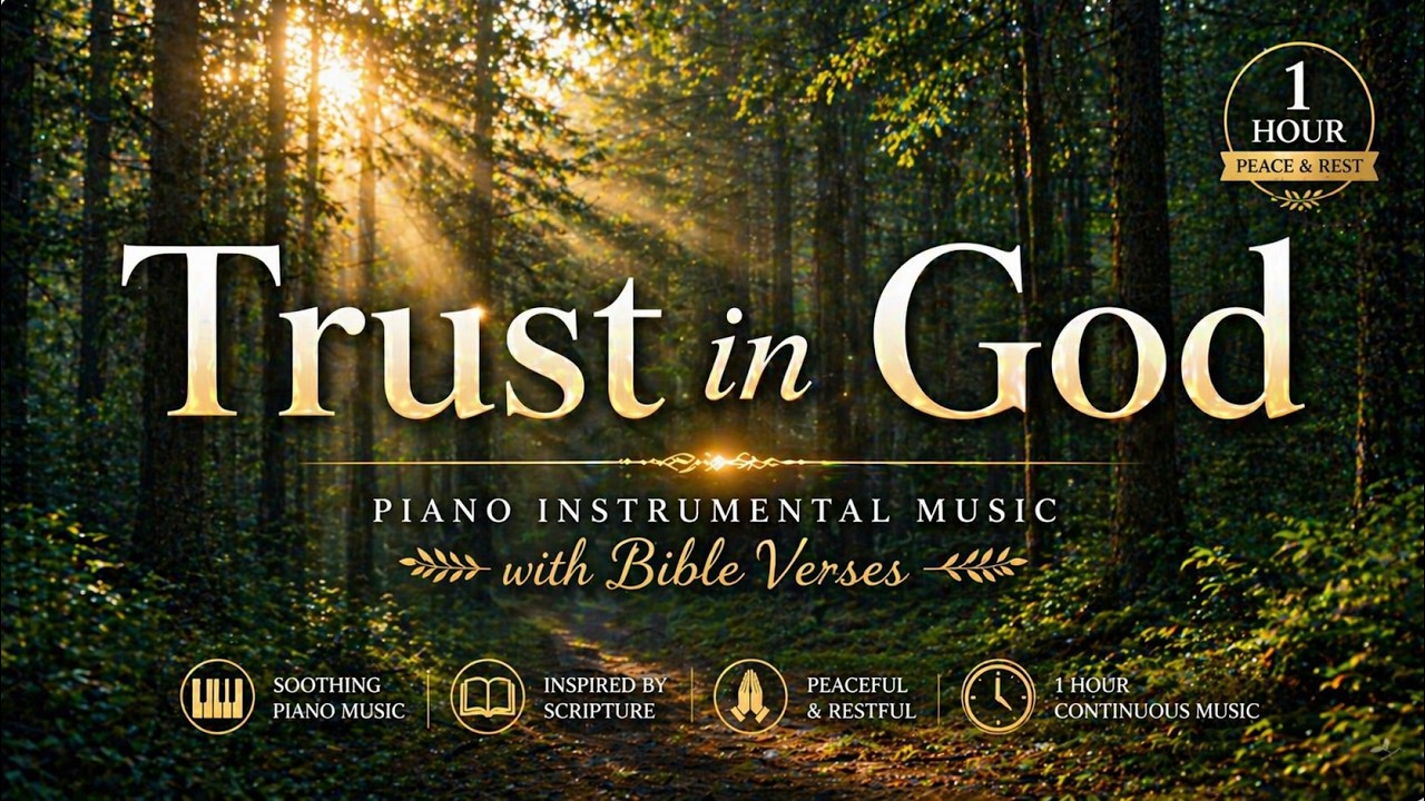 Trust in God | Piano Instrumental Music with Bible Verses (1 Hour)