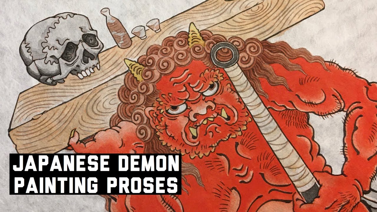 How I paint Japanese demon  鬼描いてみた