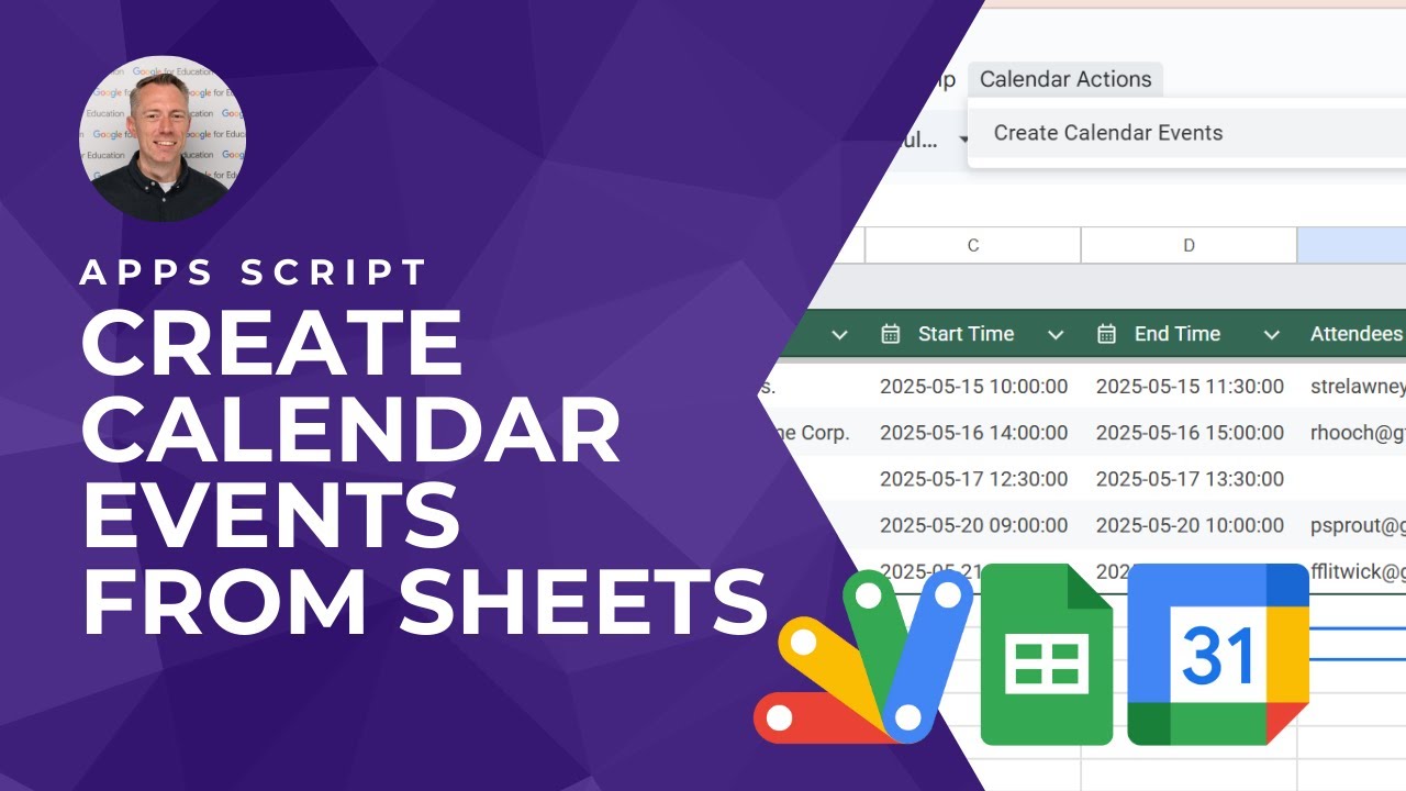 How to Create Google Calendar Events Automatically with Google Sheets & Apps Script