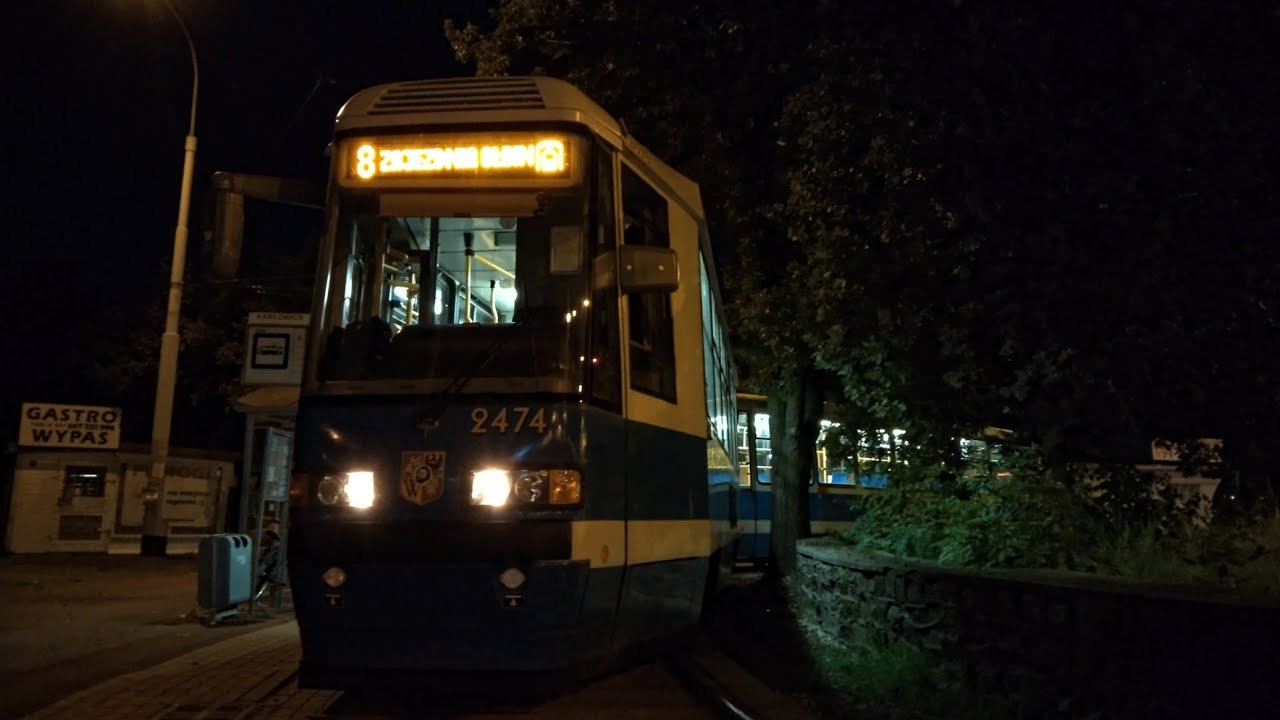 (Przejazd) Konstal 105NWrMp #2474+#2475. Linia 8