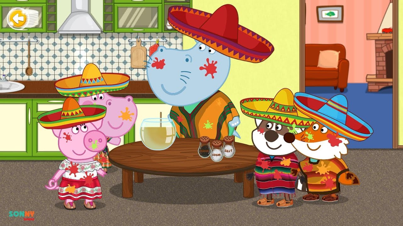 Hippo Party: Mexican Fun Food, Mexico Party Full Gameplay - Videos for Kids