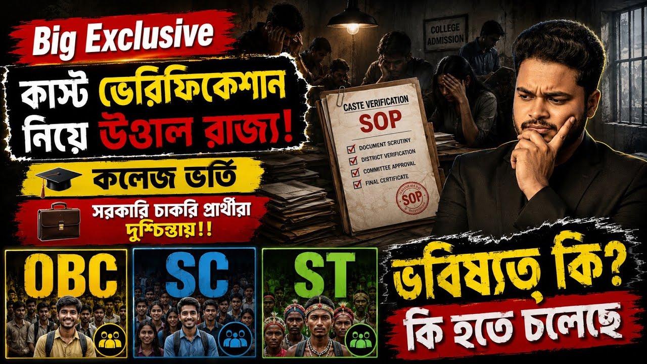 OBC SC ST নিয়ে উত্তাল রাজ্য: WB OBC: SC: ST Certificate Reverification 2026: college: govt jobs 