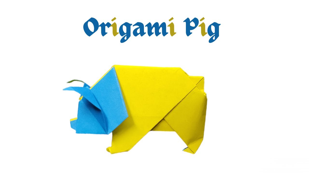 How To Fold Origami Pig. Easy Paper Pig Step-By-Step Tutorial.  Simple Origami Pig For Kids
