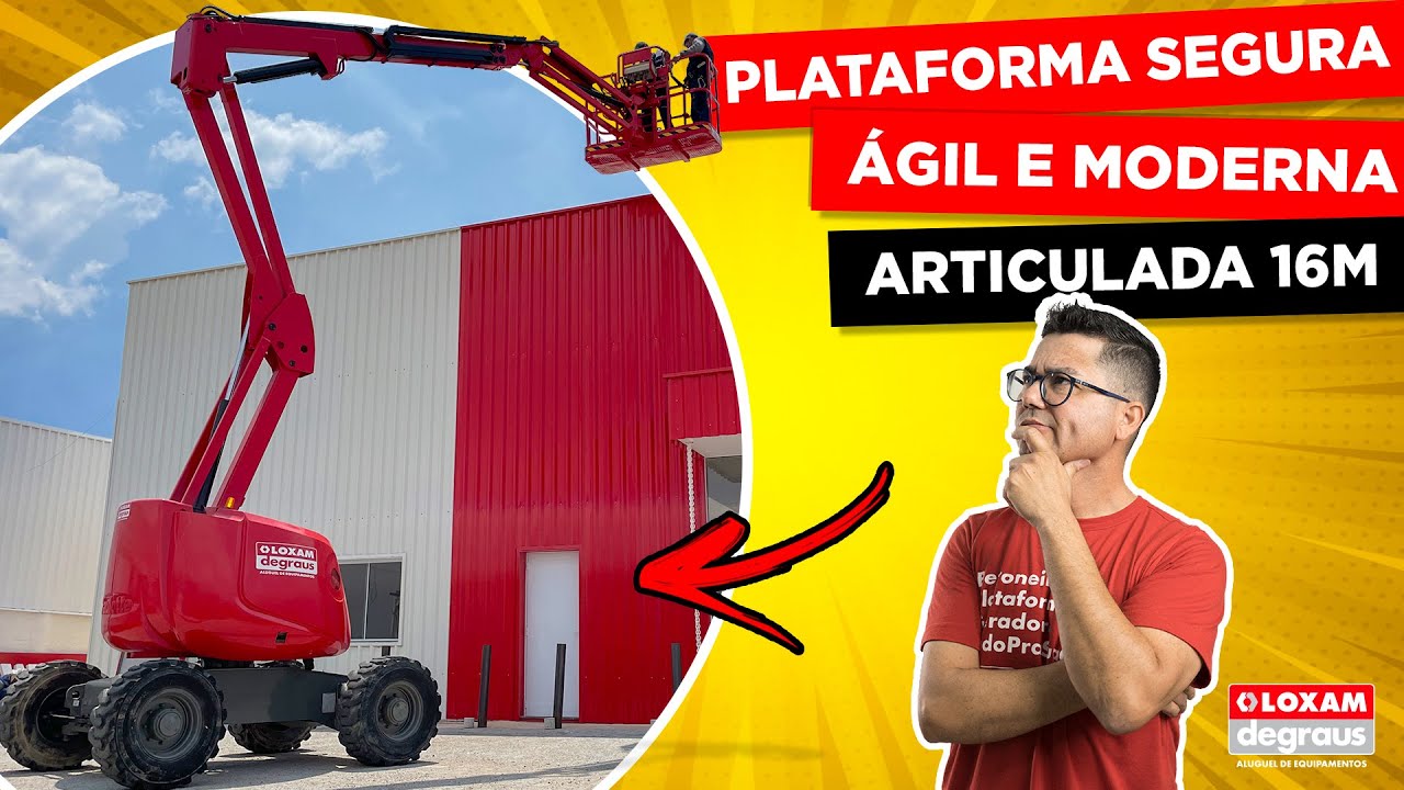 Todos os segredos da plataforma articulada diesel 16 metros. Trabalho em altura mais ágil e seguro.