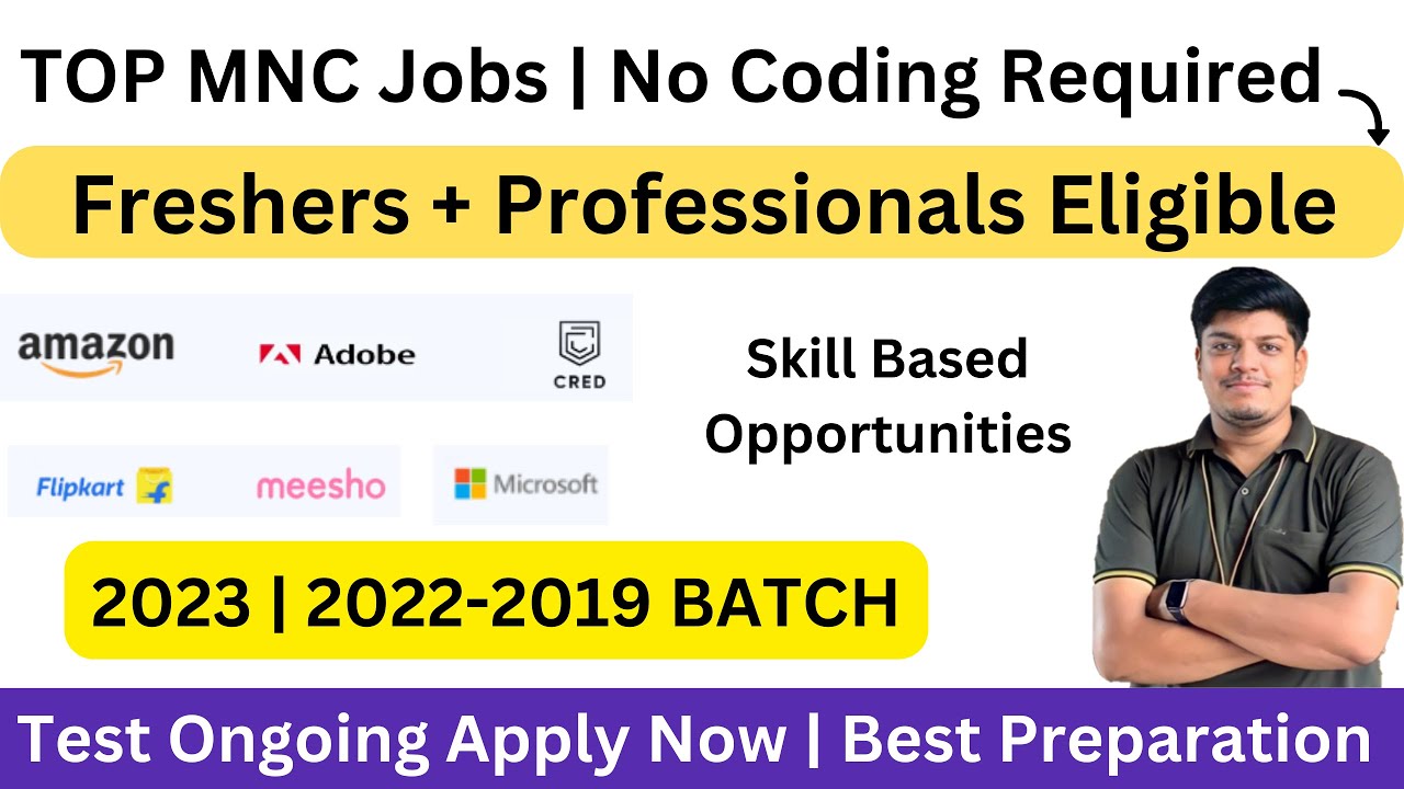 TOP Mnc Jobs | NO Coding Required | 2023 | 2022-2019 BATCH  BEST Preparation | High Salary Apply Now
