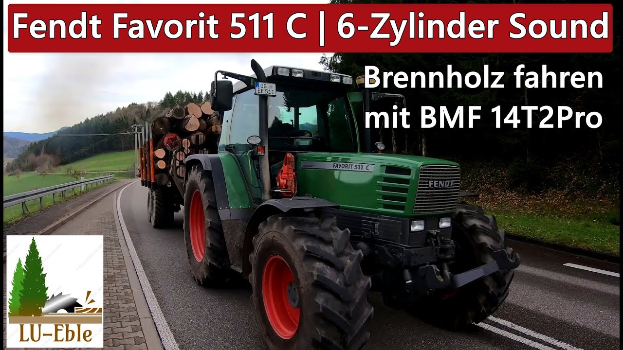 Fendt Favorit 511 C | 6-Zylinder Sound | Brennholz fahren mit BMF 14T2Pro