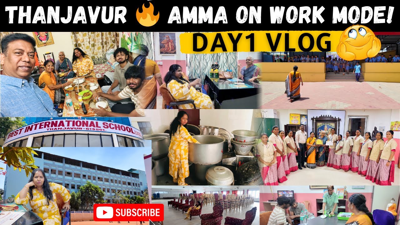 Amma On Work Mode 🔥 Thanjavur Inside CBSE School | Khandsaras Mahal Tour Sainthavi's Vlog