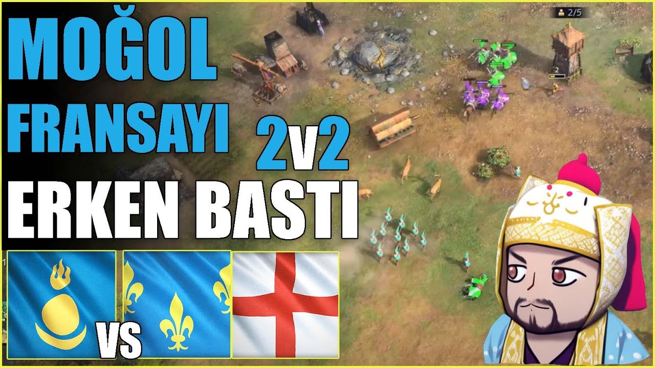 Moğol Erken Basklı Taktiği Fransa'yı Üzdü - 2v2 Sulak Alanlar | Age of Empires IV Takımlı Sezon 3