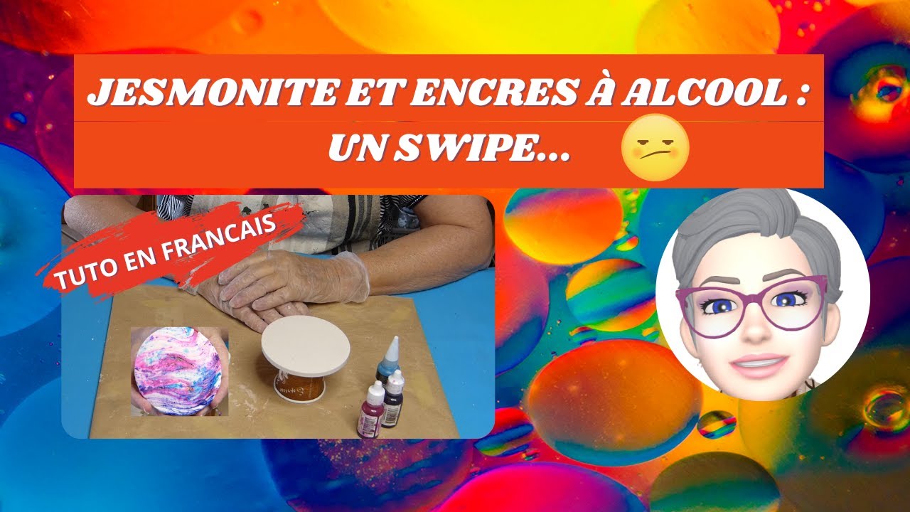 Un swipe avec des encres à alcool sur la jesmonite/Résultat... #261
