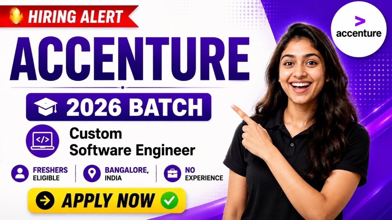 🔥 Accenture Hiring 2026 | Custom Software Engineer | Freshers | Apply Now