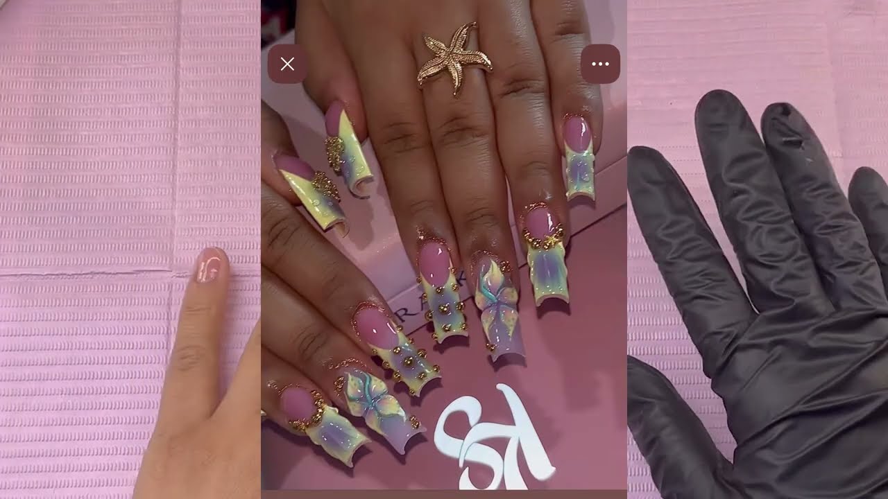 🌸RECREATING A PINTREST SET🌸  spring 3d flower nail art|Using SAVILAND airbrush products|polygel