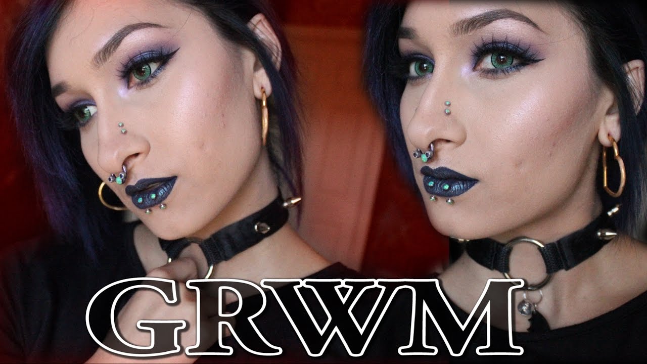 Dark Purple Eye and Lip Look | GRWM