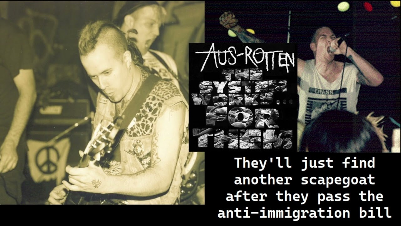 Aus Rotten - Xenophobia - lyrics on screen