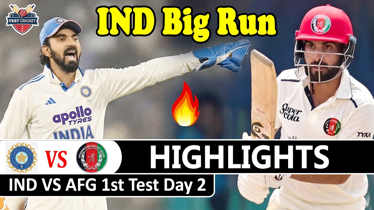 India Vs Afghanistan 1st Test Match Day 2 Highlights 2026 | Ind Vs Afg