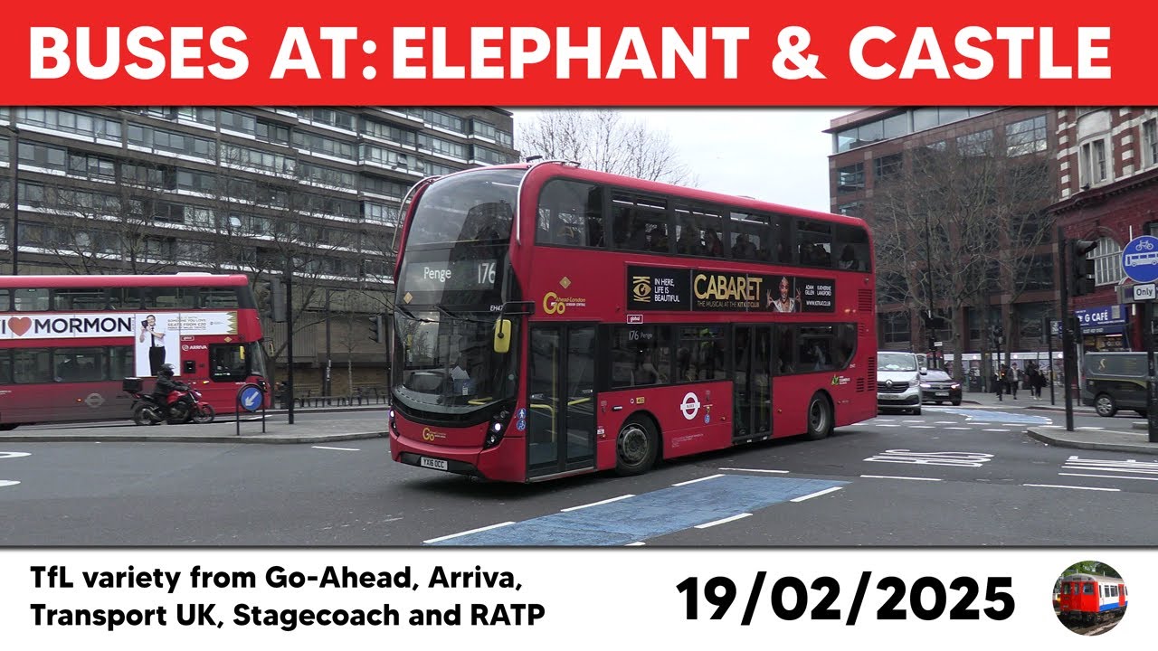 London buses at Elephant & Castle 19/02/2025