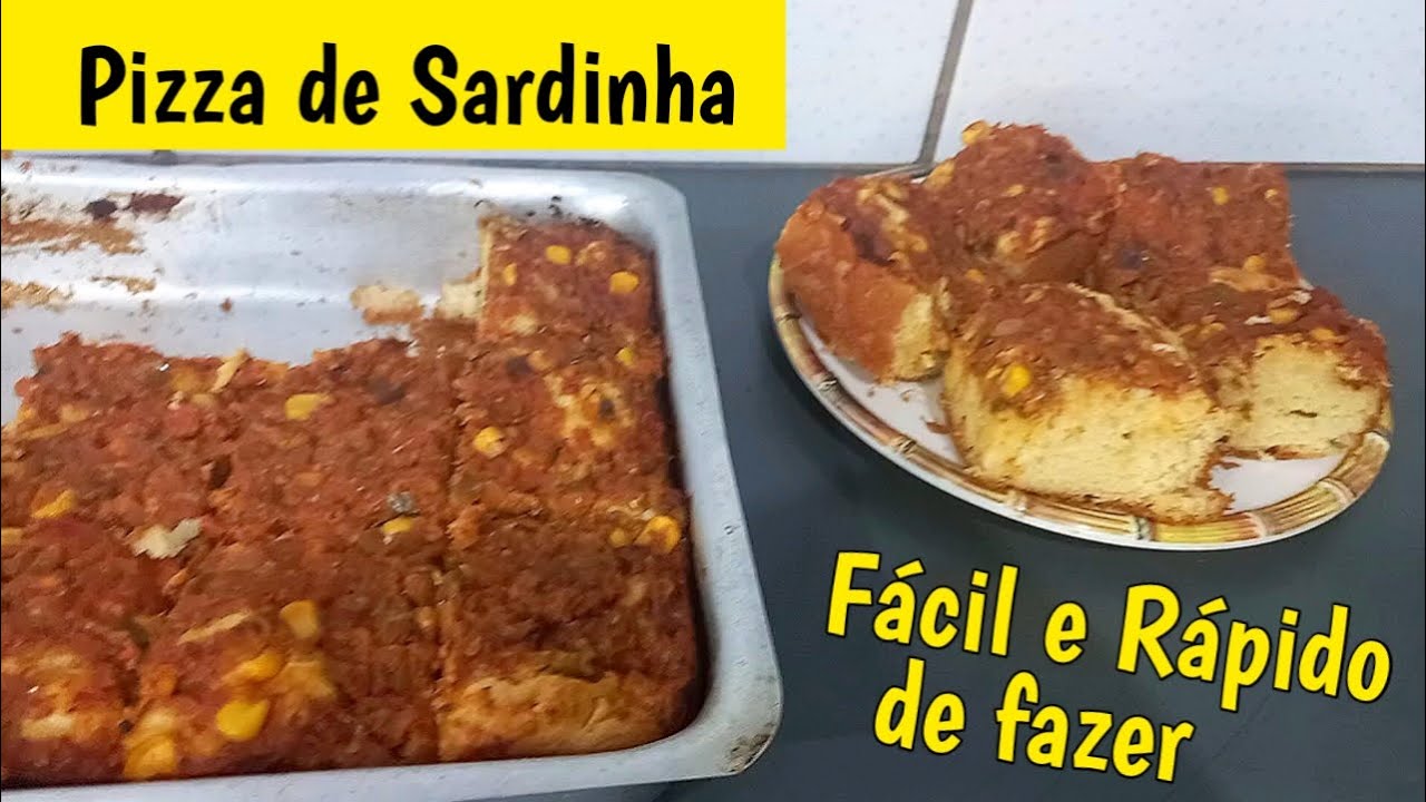 Pizza de sardinha de liquidificador
