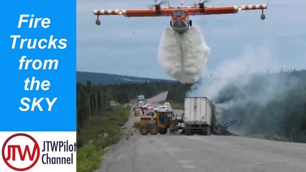 Fire Trucks 🚒 from the SKY ☁️ ✈️ Water Bombers