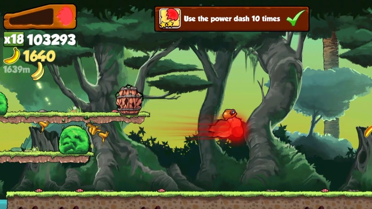 Banana Kong Use the power dash 10 times (In One Run)
