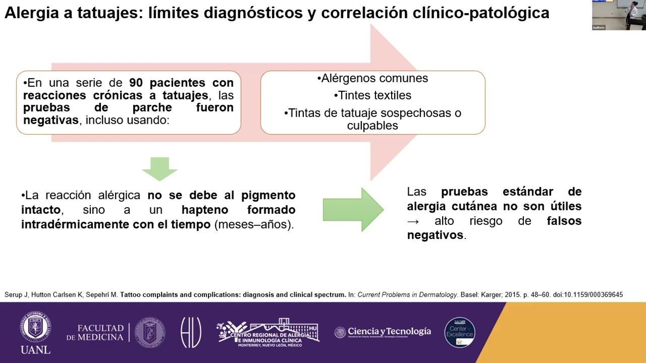 Reacciones a tatuajes, pigmentos, prótesis e implantes. Alergia o tolerancia