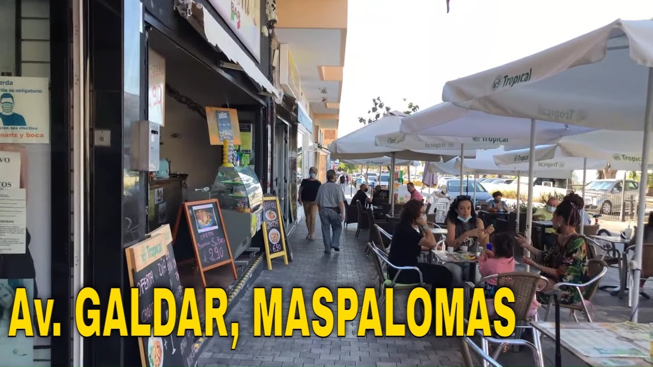 ✅GRAN CANARIA//MASPALOMAS: Caminando la Av. de Gáldar hacia el Centro Comercial NILO 07 mayo 2021
