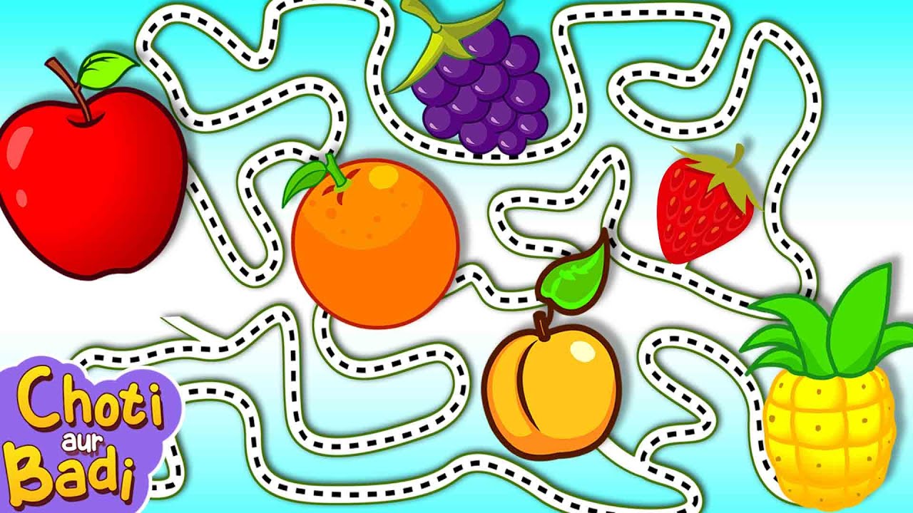 Fruit Maze Adventure | Learn Fruits + Many More Learning Videos For Kids in Hindi #fruit #learning