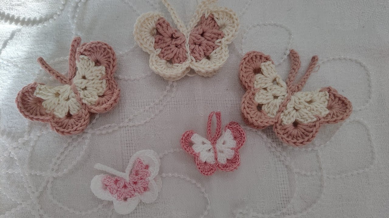 Des papillons 🦋🦋au #crochet rapides et simples à réaliser pour les débutants.🧶🪡❤️🦋