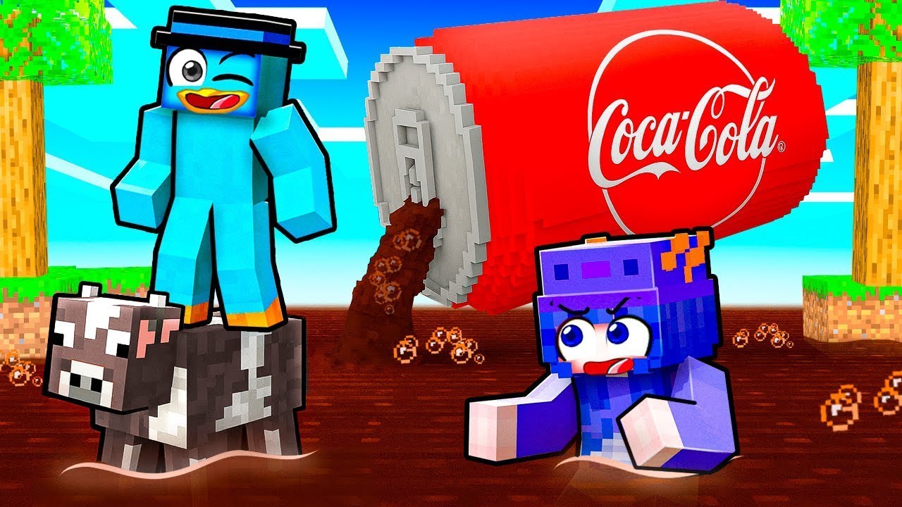 Minecraft, mas a Coca Cola Sobe a cada Minuto!
