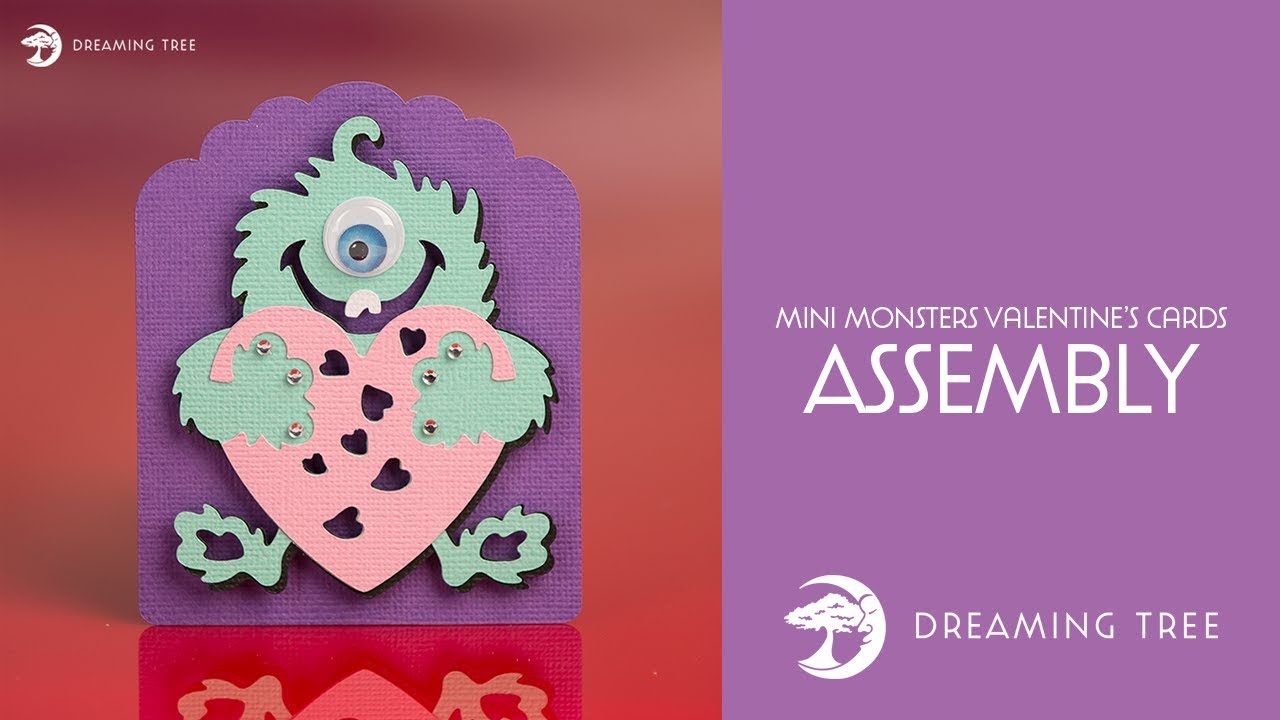 SVG File - Mini Monsters Valentine&rsquo;s Cards SVG - Monster B