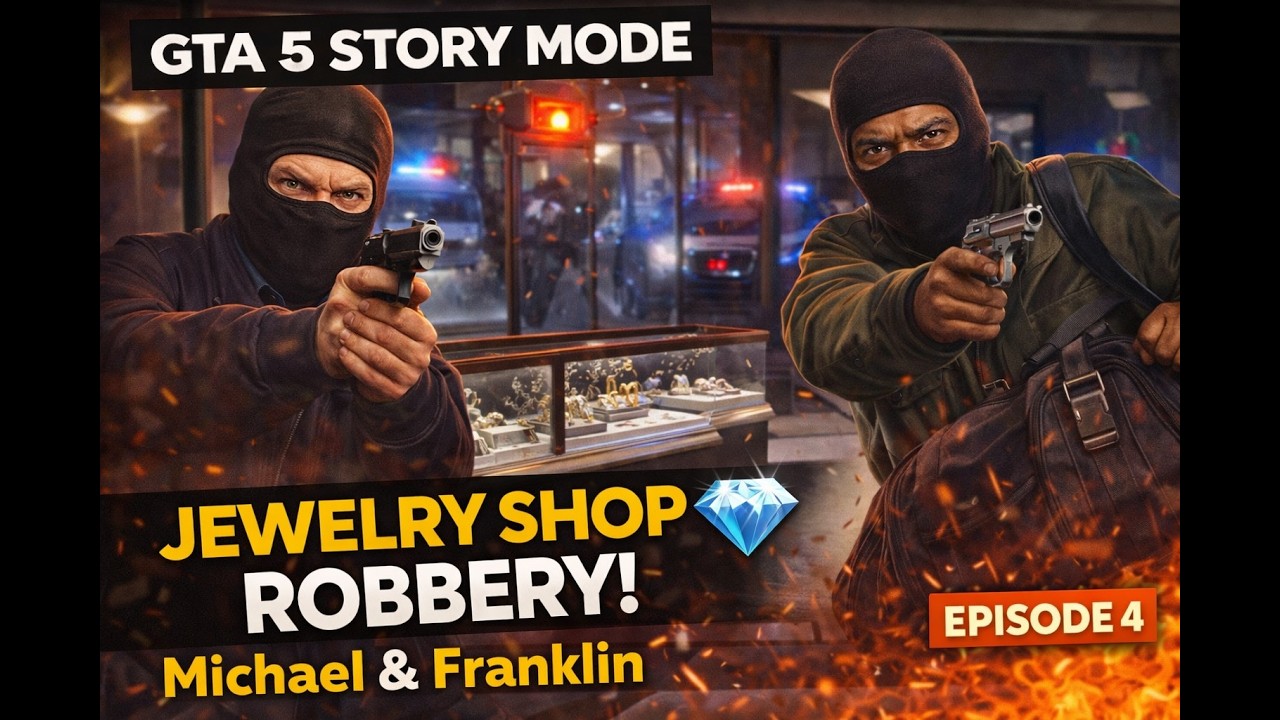 GTA 5 Story Mode #4 | Michael & Franklin Big Jewelry Shop Robbery Mission