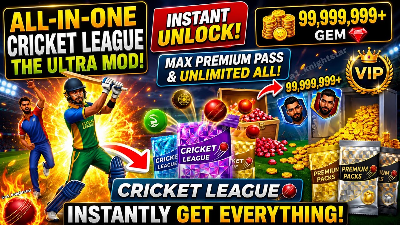 💯 Working🤑Cricket League Mod+Hack apk Unlimited Money 💰 gems💎 Unlocked All Players Free Purchases🛍️