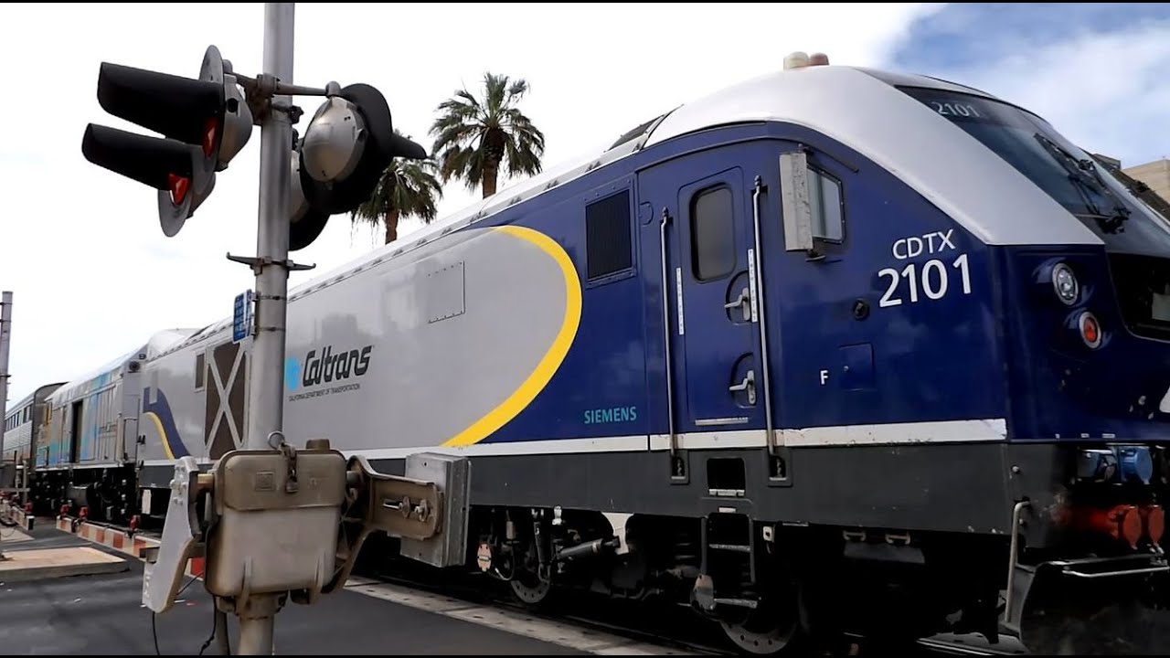 Amtrak 713 departing Fresno, California