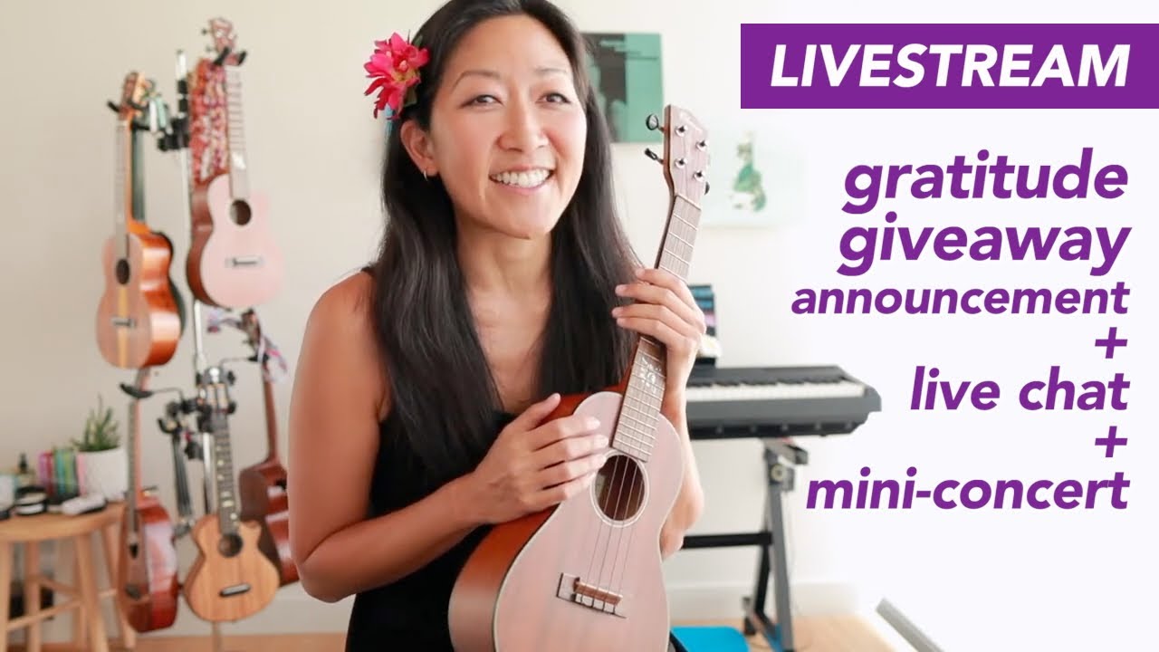 Win a Cynthia Lin Signature Ukulele!  LIVE Gratitude Giveaway announcement + Chat + Mini-Concert